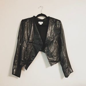 Helmut Lang Razor Lambskin Leather Jacket Crop